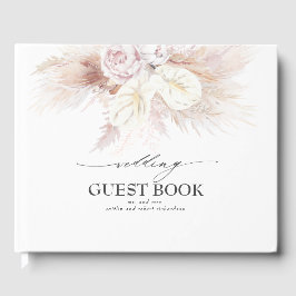 Livro De Visitas Casamento Pampas Grass e White Anthuriums
