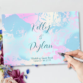 Livro De Visitas Casamento Pastel Abstrato Moderno
