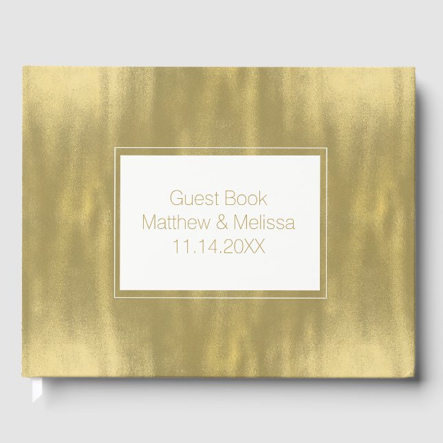 Livro De Visitas Casamento Personalizado Chic Dourado (Frente)