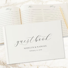 Livro De Visitas Casamento Personalizado com Rótulo Simples Minimal