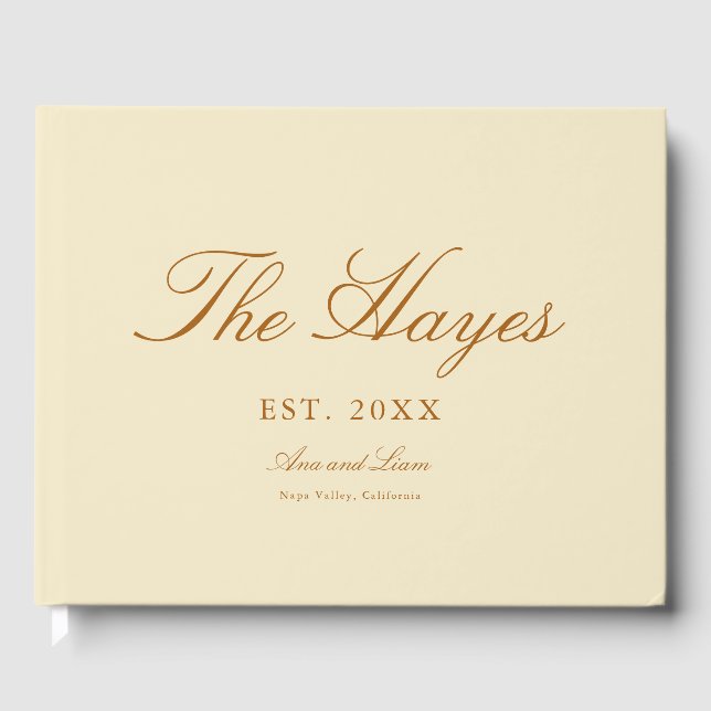 Livro De Visitas Casamento Personalizado da Caligrafia Moderna (Frente)