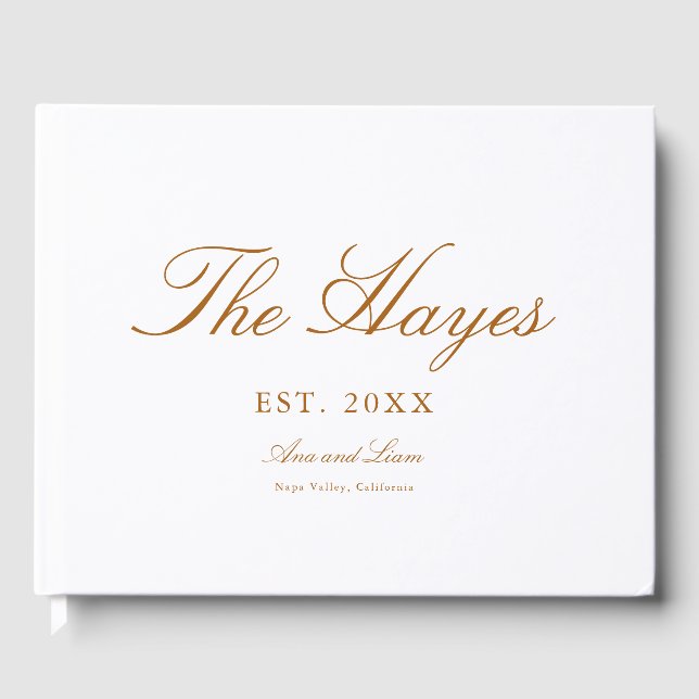 Livro De Visitas Casamento Personalizado da Caligrafia Moderna (Frente)