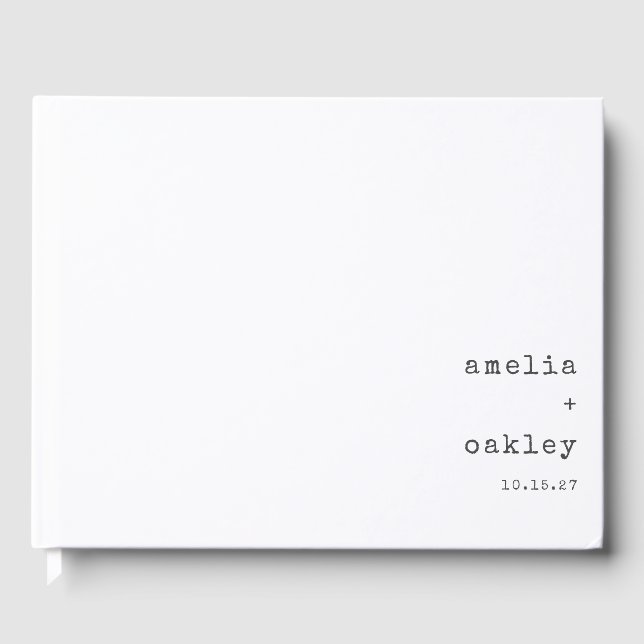 Livro De Visitas Casamento Personalizado da Máquina de Letras Minim (Frente)