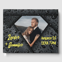 Livro De Visitas Casamento Personalizado de Diamante de Ouro Elegan