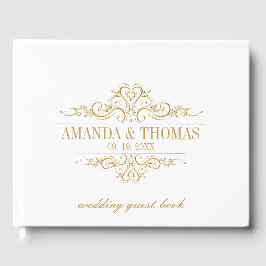 Livro De Visitas Casamento Personalizado de Quadro Elegante Branco