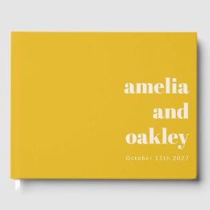 Livro De Visitas Casamento Personalizado De Retrorna Amarelo Modern