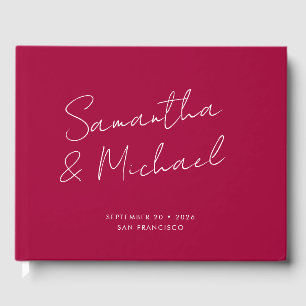 Livro De Visitas Casamento Personalizado De Script Rosa Elegante Bo