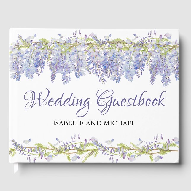 Livro De Visitas Casamento Personalizado Floral Puro-Claro (Frente)