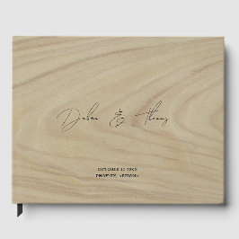 Livro De Visitas Casamento Personalizado Moderno Minimalista Madeir