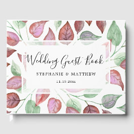 Livro De Visitas Casamento Pintado com Clássica Da Folhagem Moderna