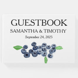 Livro De Visitas Casamento por Aquarela com Fruta de Aromas Azul