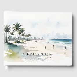 Livro De Visitas Casamento por Aquarela da Árvore Costeira de Miami