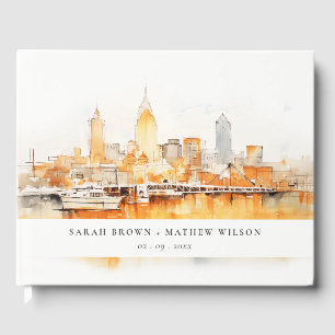 Livro De Visitas Casamento por Aquarela da Cidade Elegante de Nashv