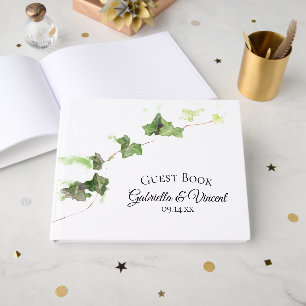 Livro De Visitas Casamento por Aquarela Verde Vinha Vinha