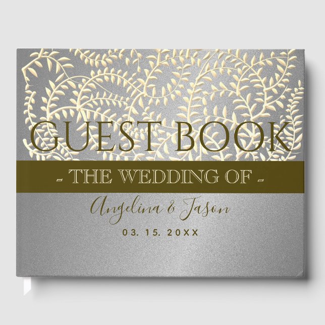 Livro De Visitas Casamento Prata e Ouro (Frente)