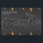 Livro De Visitas Casamento preto da motocicleta das chamas do couro<br><div class="desc">Artigos de harmonização disponíveis.</div>