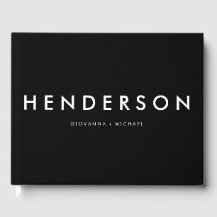 Livro De Visitas Casamento preto minimalista