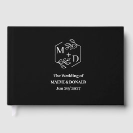 Livro De Visitas Casamento Preto Minimalista Elegante