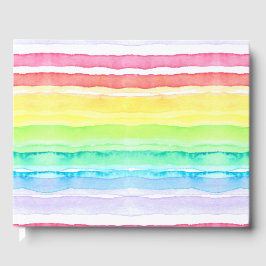 Livro De Visitas Casamento Rainbow Watercolor