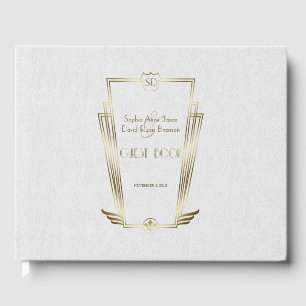 Livro De Visitas Casamento Real Dourado de Deco Monograma