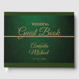 Livro De Visitas Casamento Real Verde Escuro e Dourado
