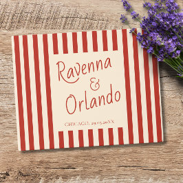 Livro De Visitas Casamento Retro Minimalista com Listras de Marfim