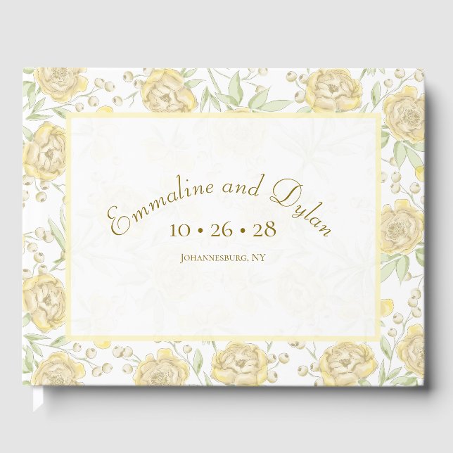 Livro De Visitas Casamento Rosa Amarela (Frente)