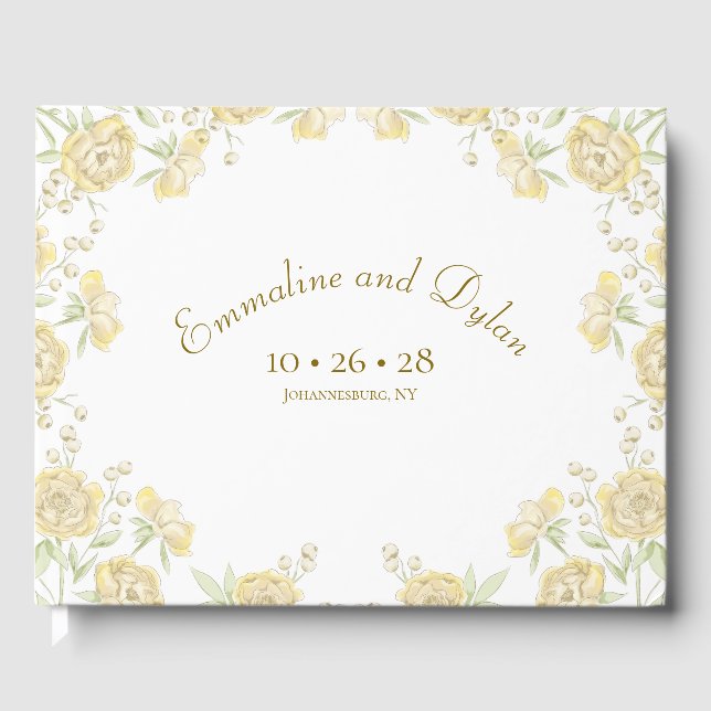 Livro De Visitas Casamento Rosa Amarela (Frente)