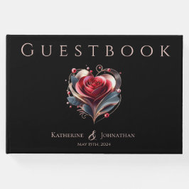 Livro De Visitas Casamento Rosa Com Forma Moderna