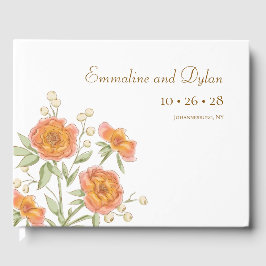Livro De Visitas Casamento Rosa Laranja