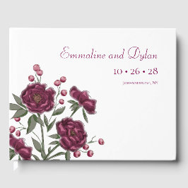 Livro De Visitas Casamento Rosa Marrom