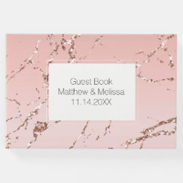 Livro De Visitas Casamento Rosa Rosa Rosa Cor-de-Rosa Glam Glitter