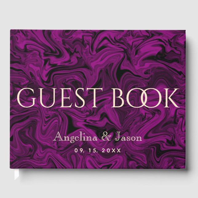 Livro De Visitas Casamento Roxo Elegante (Frente)
