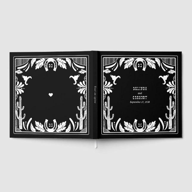 Livro De Visitas Casamento Russo De Cowboy Do País Ocidental (Completo)