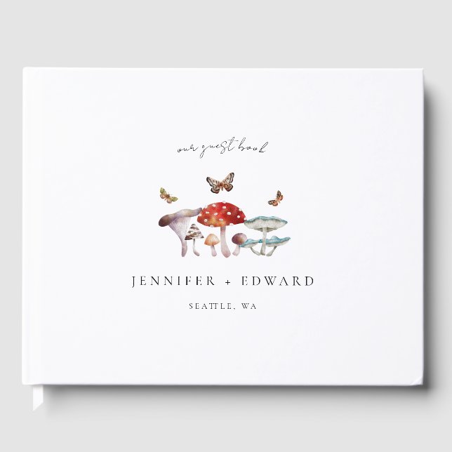 Livro De Visitas Casamento Russo Elegante De Cogumelos (Frente)