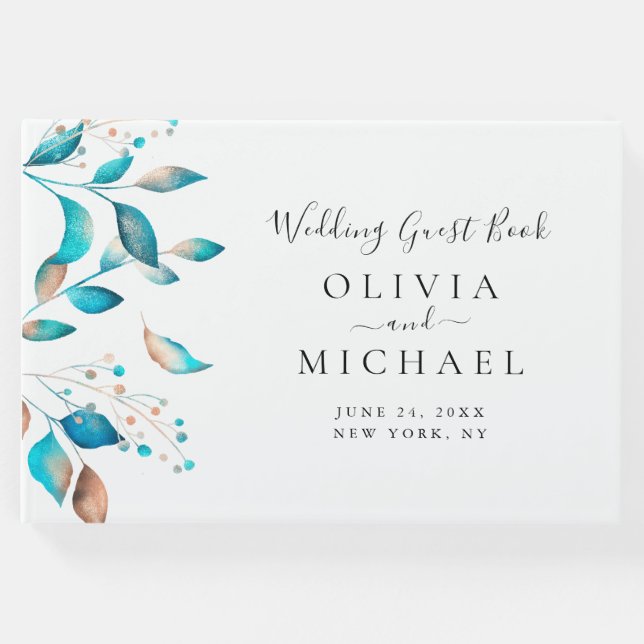 Livro De Visitas Casamento Russo marinho Moderno (Frente)