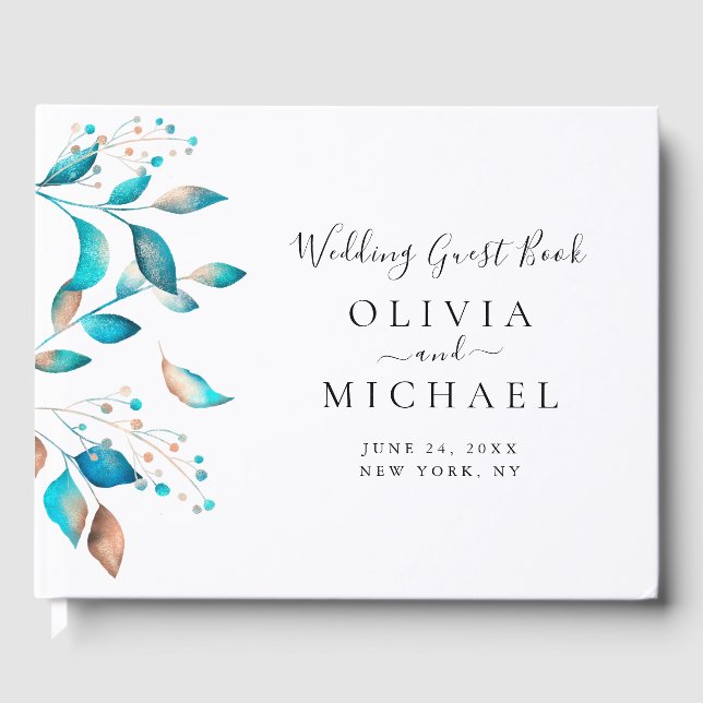 Livro De Visitas Casamento Russo marinho Moderno (Frente)