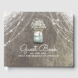 Livro De Visitas Casamento Russo Mason Jar Breath do Bebê