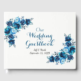 Livro De Visitas Casamento Rustic Blue Floral Country Barn