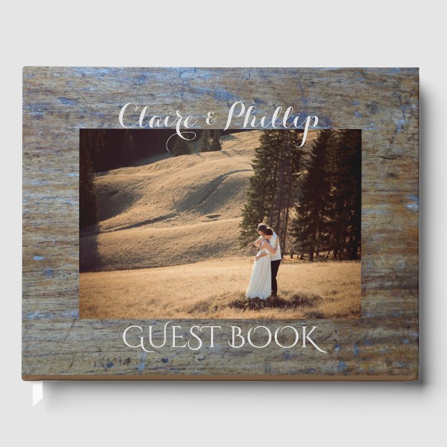 Livro De Visitas Casamento Rustic Country | Foto personalizada (Frente)