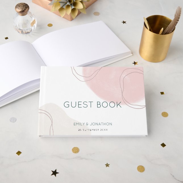 Livro De Visitas Casamento Rustic de Flores Selvagens (Frente aberta)