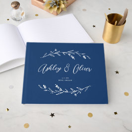 Livro De Visitas Casamento Rustic Elegant Blue Wildflower
