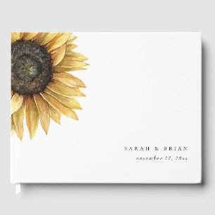 Livro De Visitas Casamento Rustic Sunflower Modern