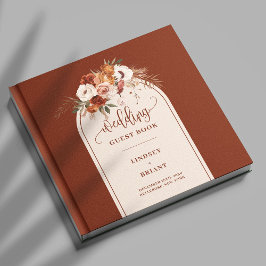 Livro De Visitas Casamento Rustic Terracotta Pampas Grass Boho