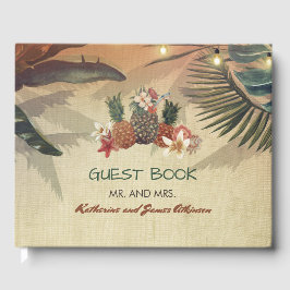 Livro De Visitas Casamento Rustic Tropical Beach