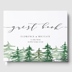 Livro De Visitas Casamento Rustic Watercolor Forest