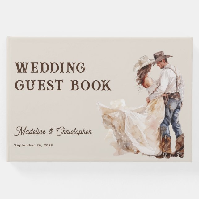 Livro De Visitas Casamento Rustic Western Ranch (Frente)
