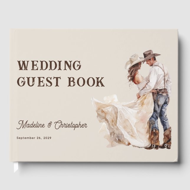 Livro De Visitas Casamento Rustic Western Ranch (Frente)
