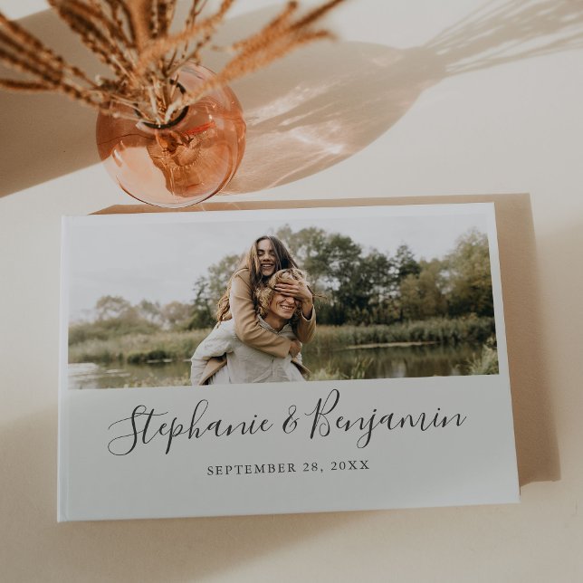 Livro De Visitas Casamento Rústico Boho Personalizado com Foto e Ca (Criador carregado)