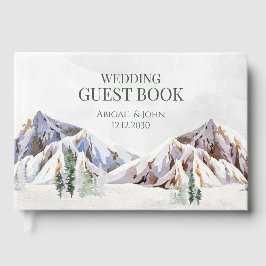 Livro De Visitas Casamento Rústico de Inverno na Montanha Florestal